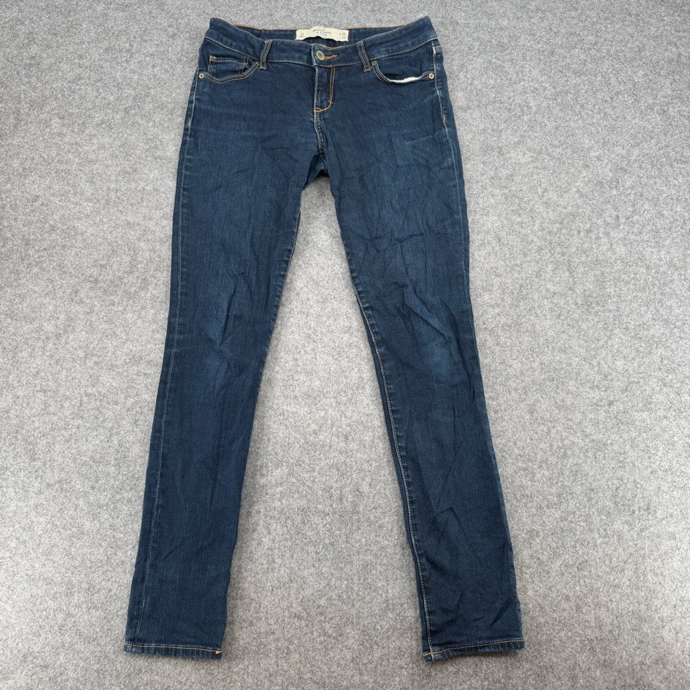 Y2K Abercrombie & Fitch Jeans Womens 2S Super Skinny Dark Blue Low Rise Denim